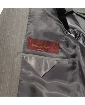 Ermenegildo Zegna Tessuto - Completo lana gessato grigio
