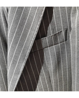 Ermenegildo Zegna Tessuto - Completo lana gessato blu