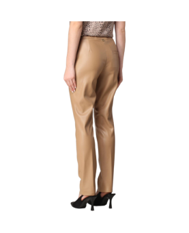 Twinset - pantaloni ecopelle beige
