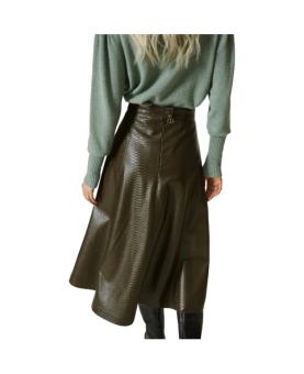 Twinset - gonna longuette con texture animalier