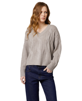 Alpha Studio - scollo v m/l boxy weaving