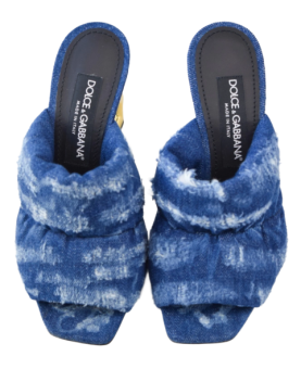 Dolce & Gabbana - sandali denim logo heel