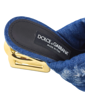 Dolce & Gabbana - sandali denim logo heel
