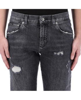 Dolce & Gabbana - lucky chance logo distressed denim