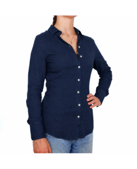 Bagutta - camicia lino blu...