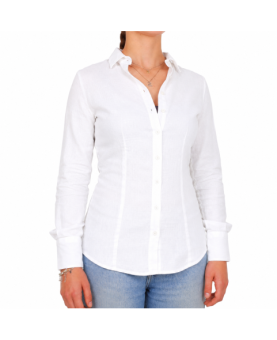 Bagutta - camicia lino bianco