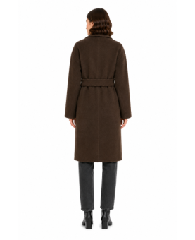 Bagutta - cappotto lungo lana con cintura