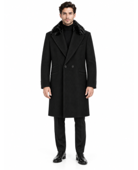 hogan - Cappotto doppiopetto con pelo