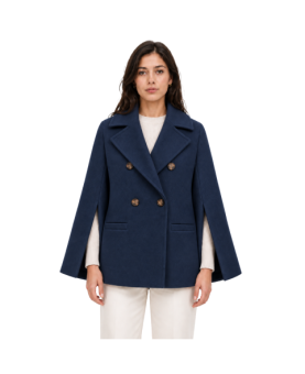 Loro Piana Tessuto - peacoat doppiopetto taglio kimono
